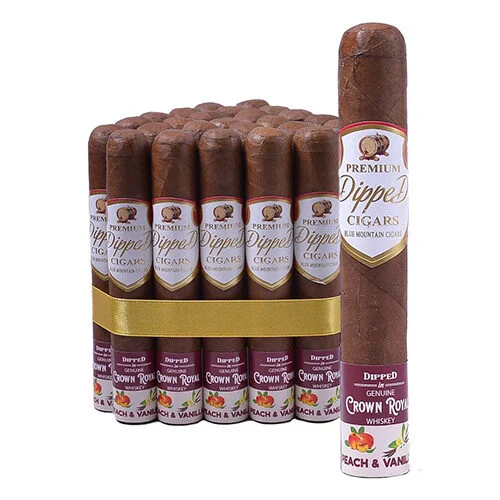 Blue Mountain BMC Blue Mountain Cigars Dipped Genuine Crown Royal Peach & Vainilla Toro